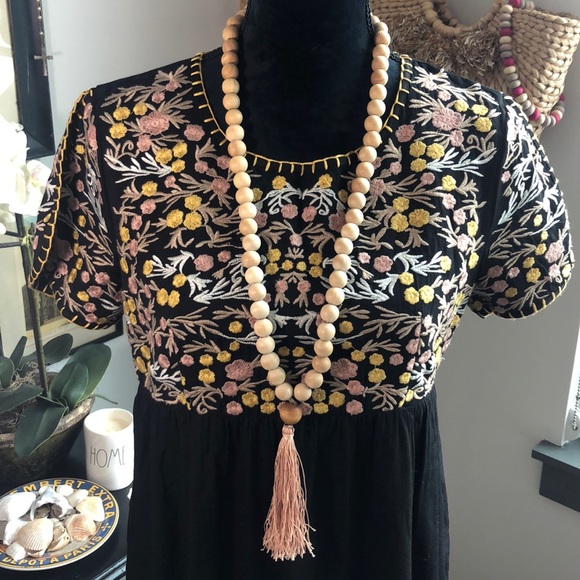 THML Embroidered Split Sleeve Boho Dress S - Picture 2 of 6